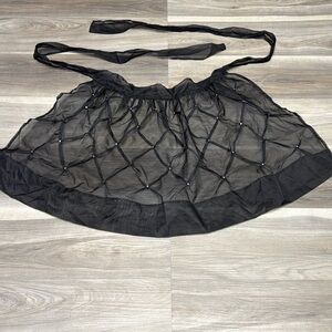Elegant Black Sheer Overlay apron size small to extra large